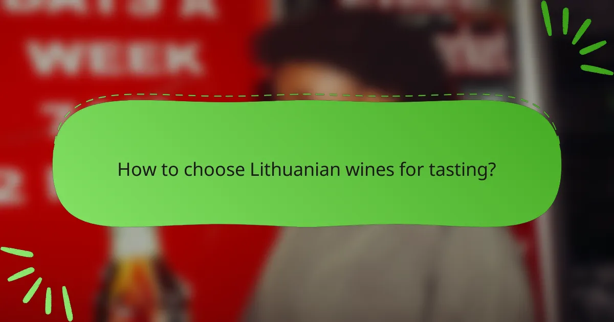 How to choose Lithuanian wines for tasting?