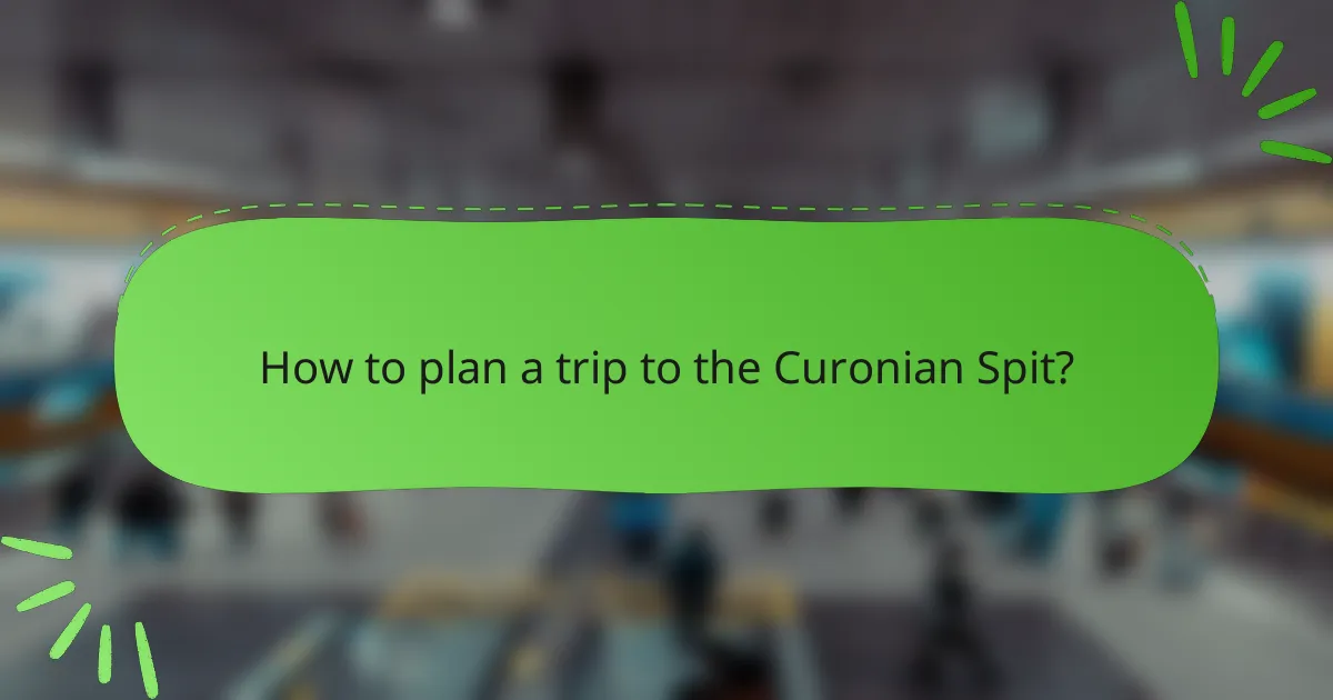 How to plan a trip to the Curonian Spit?