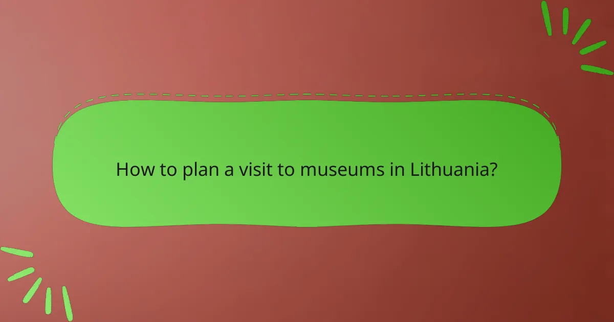 How to plan a visit to museums in Lithuania?