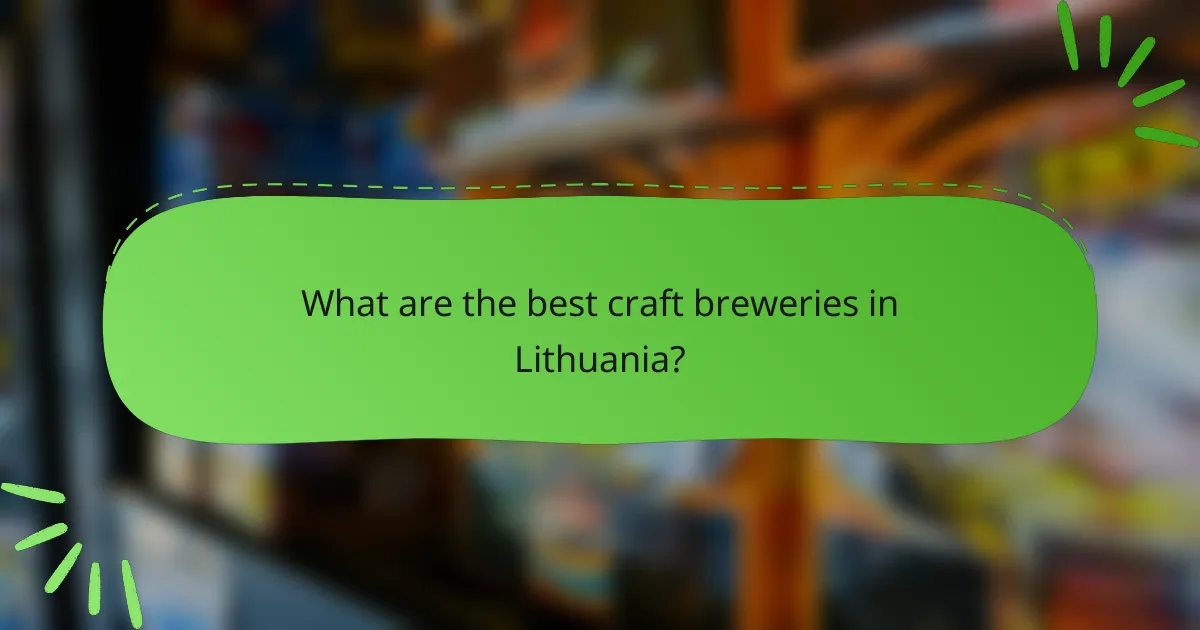 What are the best craft breweries in Lithuania?